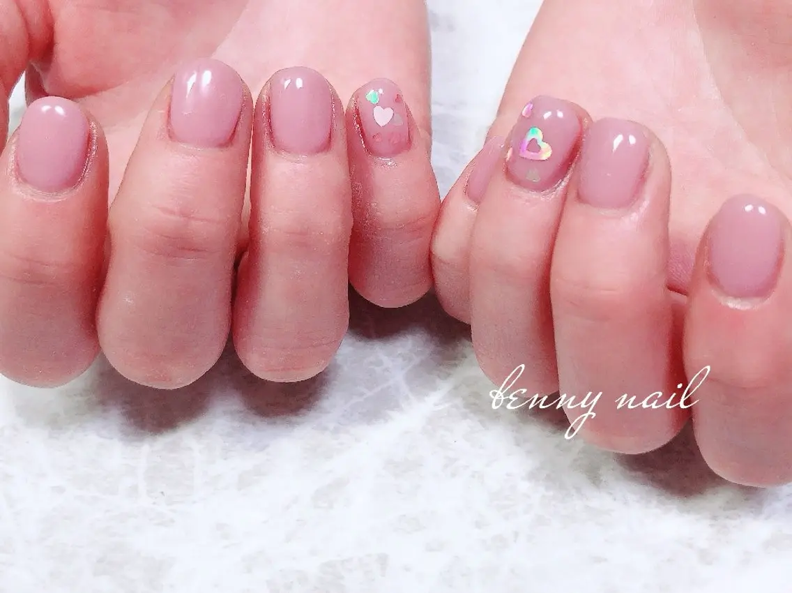 ネイル ハート 最終受付23時半 benny nailのネイルデザイン