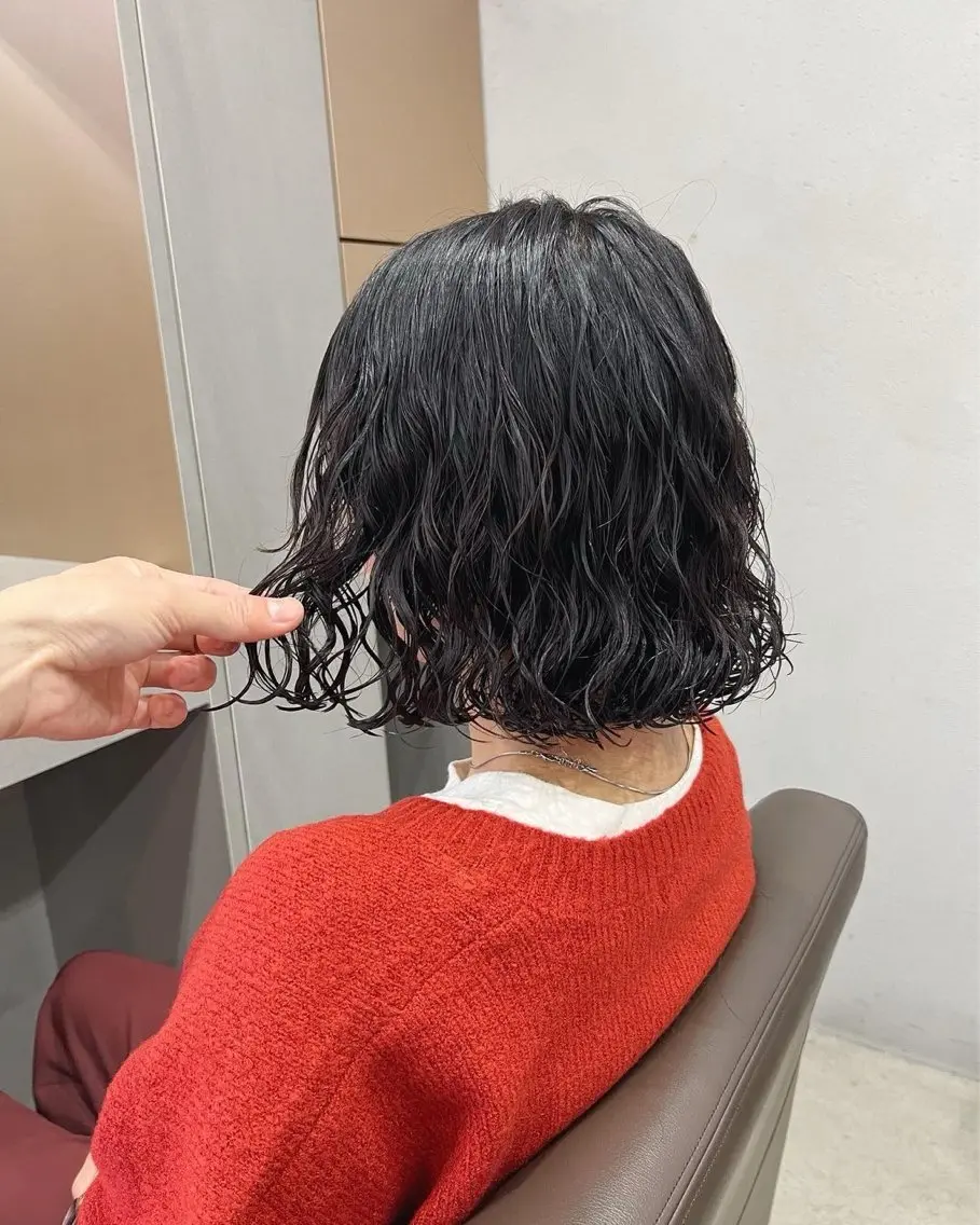 ミディアム パーマ 宮嶋 蓮のヘアスタイル