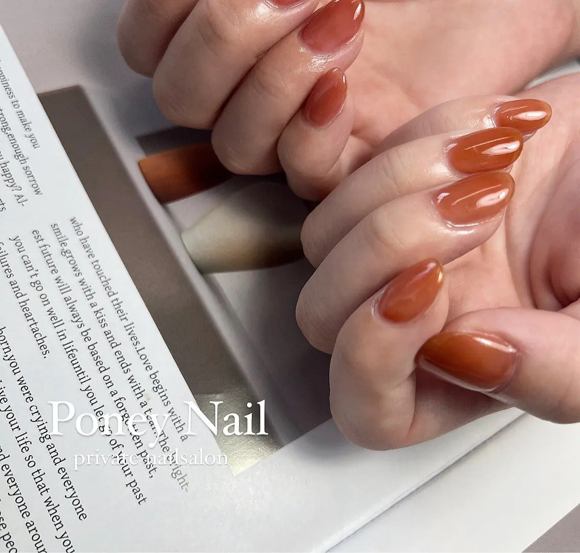 ネイル アートネイル 韓国ネイル ニュアンスネイル オフィスネイル ワンカラーネイル Poney Nail Hikaruのネイルデザイン