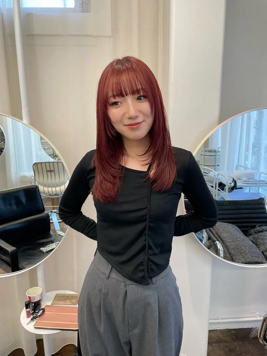 セミロング カラー 顔まわりレイヤー レイヤーカット カット ヘアカラー トリートメント レイヤーカット🎀 kanaのヘアスタイル