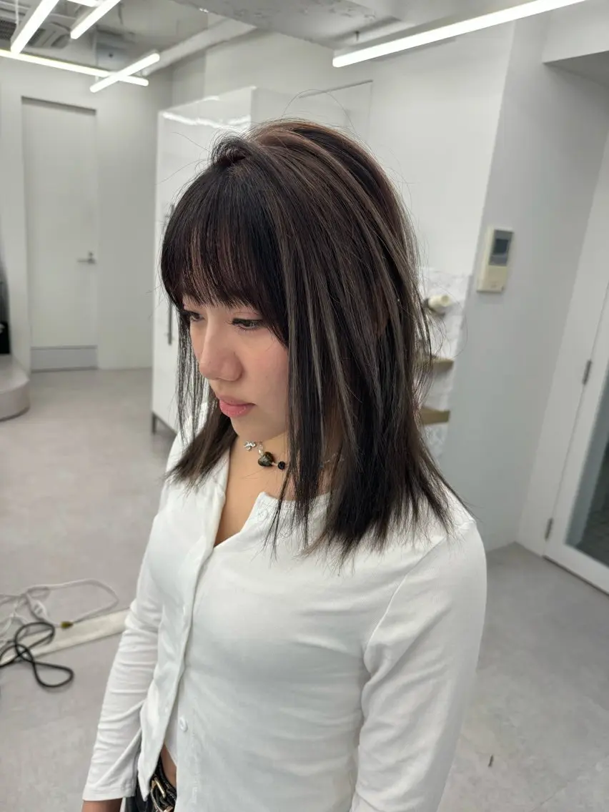 ロング カラー カット ヘアカラー トリートメント 顔まわりの神様✨ 透明感カラー藤嶋秀幸のヘアスタイル