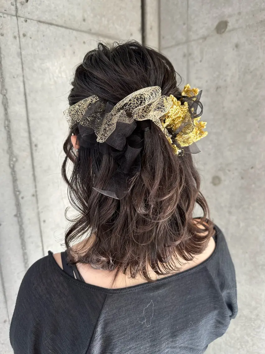 セミロング ヘアアレンジ 🎀ヘアセット/艶髪 /はやしほのか🎀のヘアスタイル