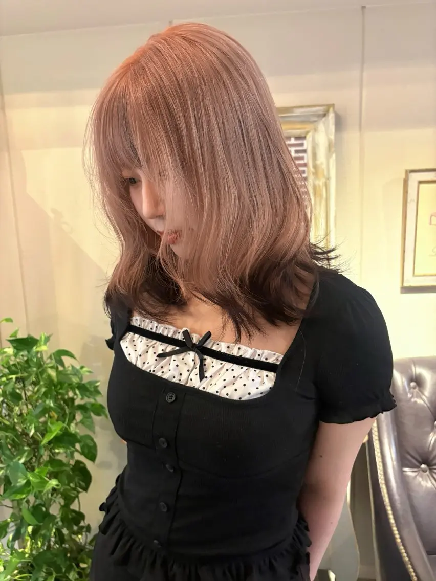 ミディアム カラー ブリーチ ヘアカラー ichika/福岡 /透明感カラー🤎のヘアスタイル