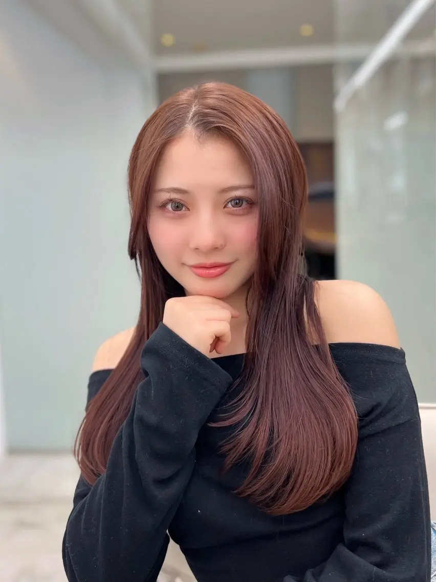 ロング カラー ブラウンカラー ピンクカラー ピンクブラウン カット ヘアカラー トリートメント レイヤー/髪質改善 DAISUKEのヘアスタイル