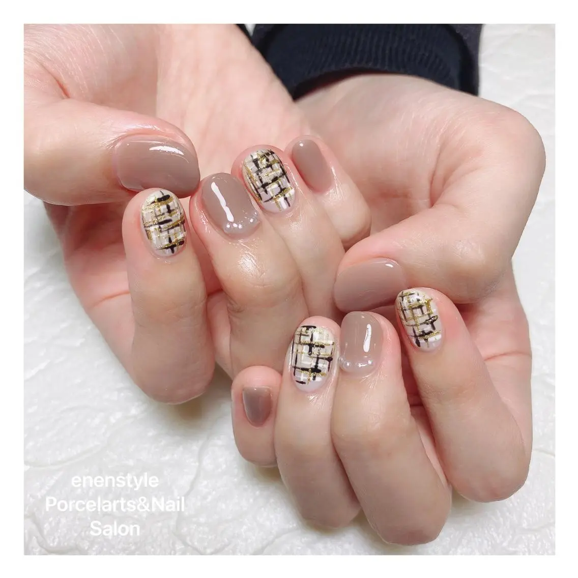 ミディアム ネイル ハンドネイル 🐾enen style 🐾のネイルデザイン