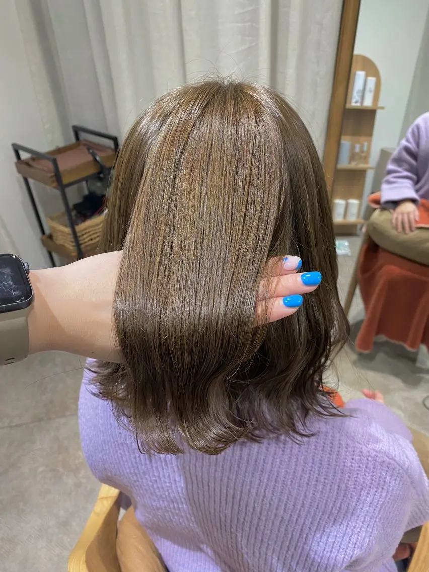 ミディアム カラー ヘアカラー 透明感カラー/韓国 ヘア🩶yuri🩵のヘアスタイル