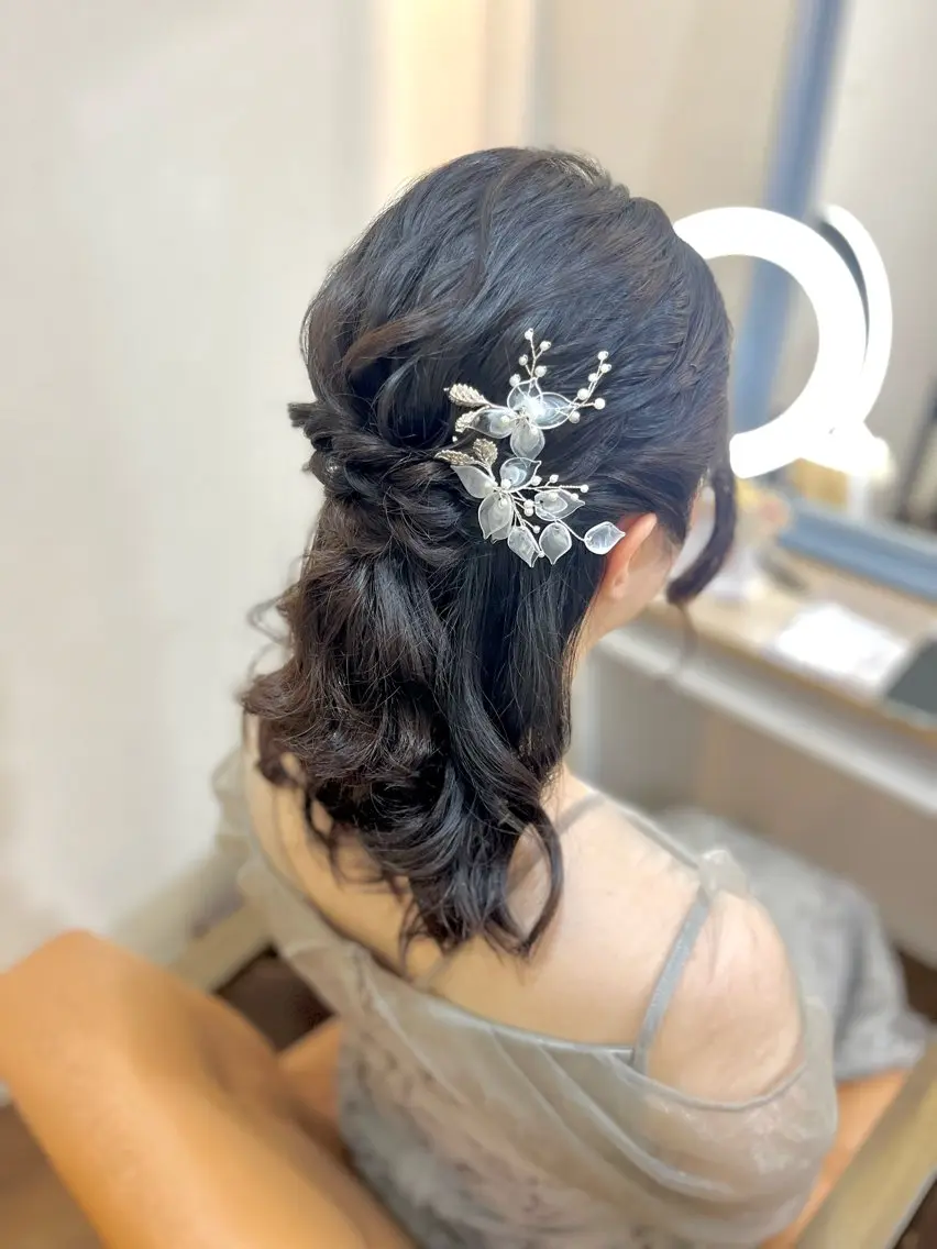 ヘアアレンジ ハーフアップ 似合わせヘアメイク 💐オダギリチアキのヘアスタイル