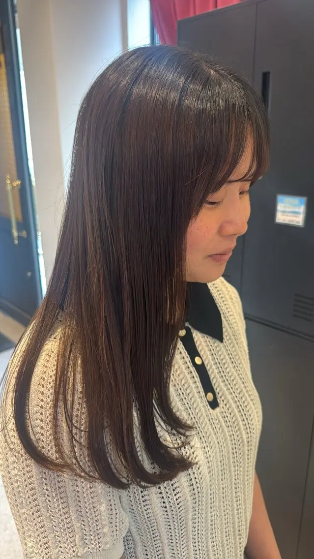 セミロング 顔周りカット レイヤーカット カット Cherish 古田 瑞葵のヘアスタイル