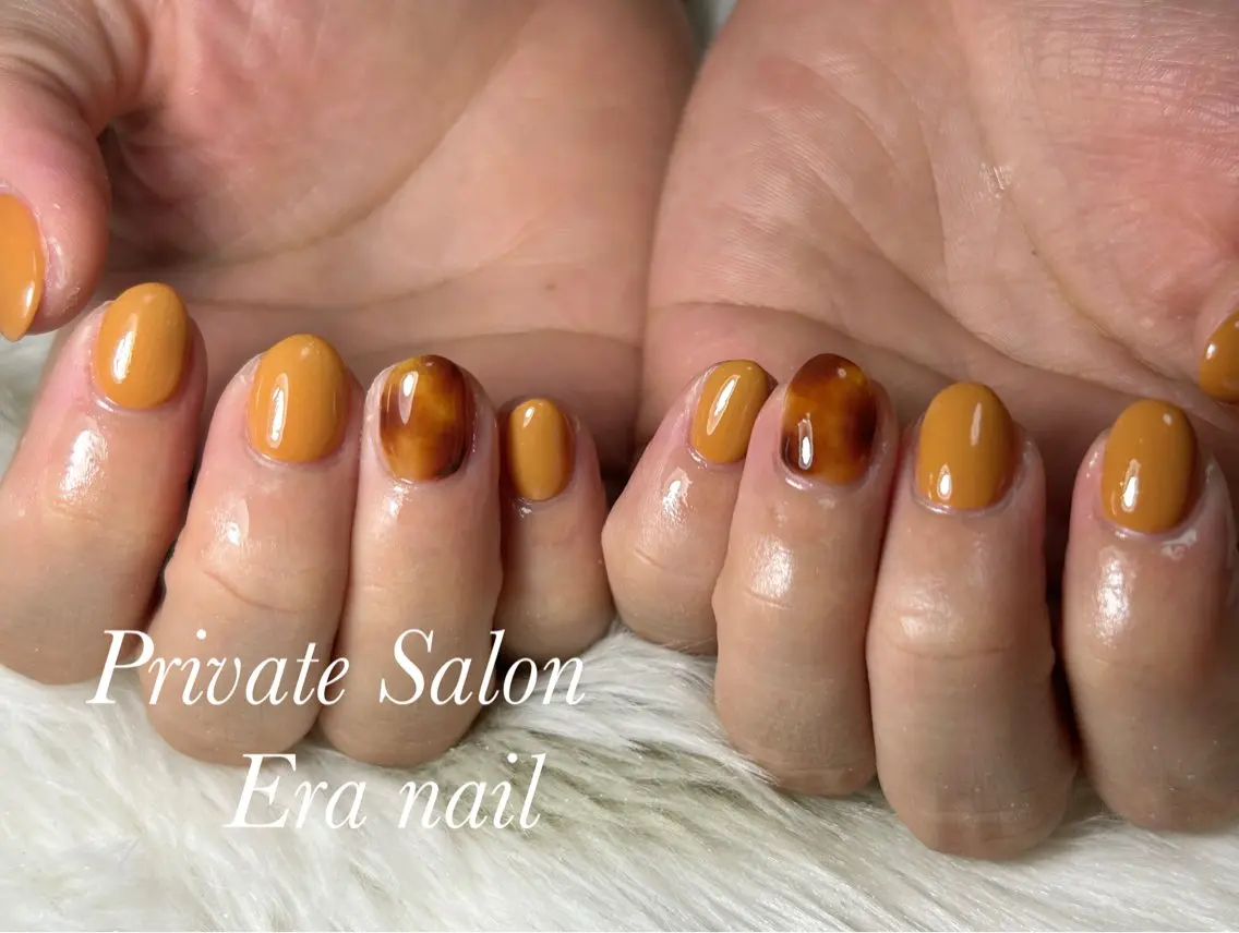 ネイル べっ甲ネイル シンプルネイル ハンドネイル Era nailのネイルデザイン