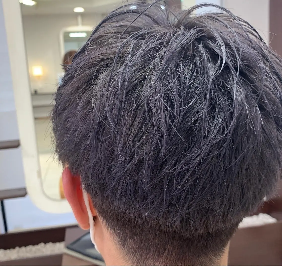 ショート メンズ パープルカラー BASSA ANNEX店のヘアスタイル