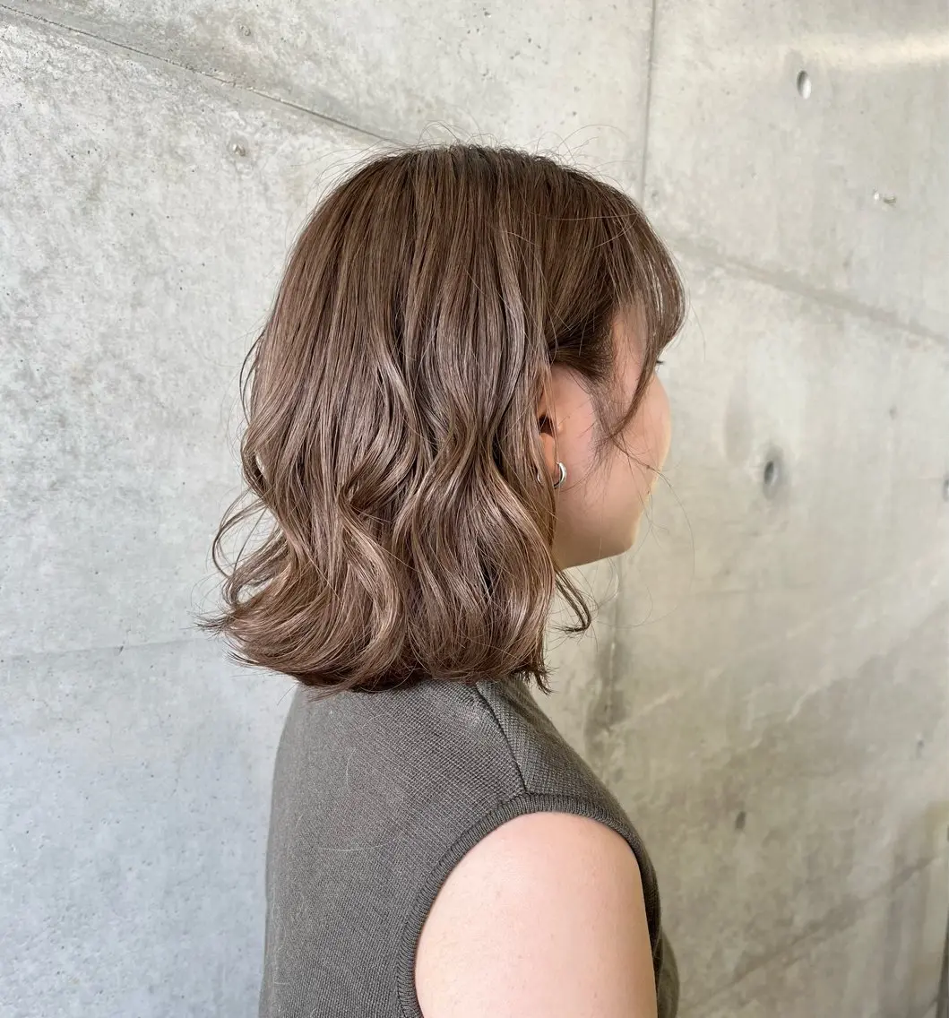 ミディアム カラー ベージュカラー ミルクティーベージュ YUIMARL岡山店 YUNOKA🦋🫧のヘアスタイル