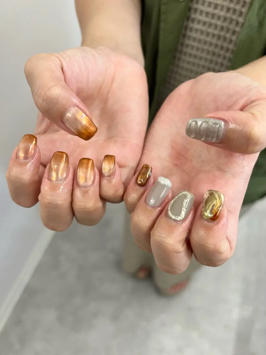 ネイル ジェルネイル 韓国ネイル マグネットネイル ニュアンスネイル パラジェル ハンドネイル ハンドケア Bana_ Nailのネイルデザイン