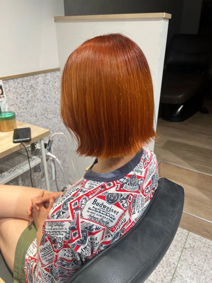 ショート カラー ブリーチ ダブルカラー ハイトーンカラー ブリーチなしカラー 顔周りカット ヘアカラー トリートメント 髪質改善&艶カラー/ ほんだあみ (♡)のヘアスタイル