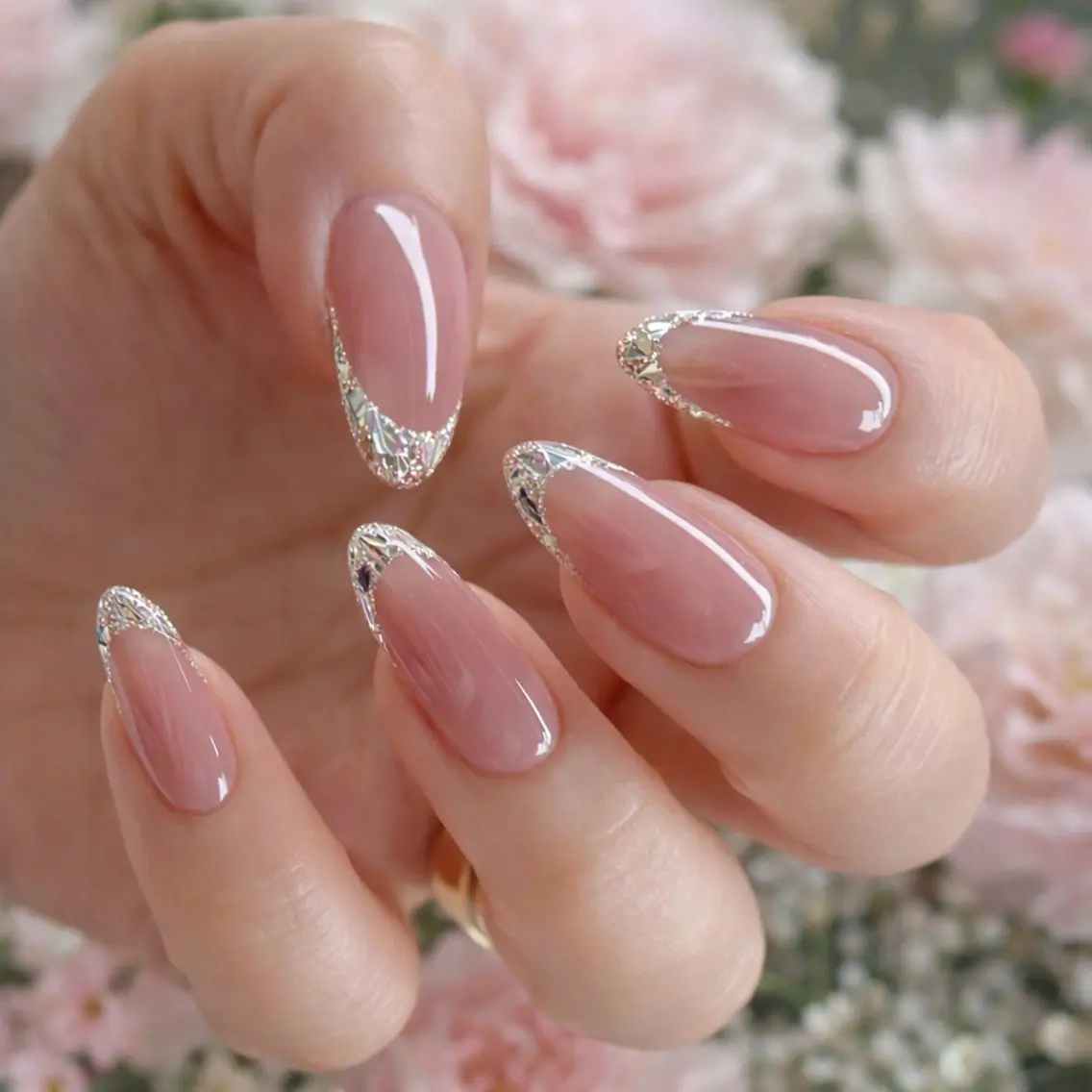 【オフ込み】💅ガラスフレンチ✨️✨️♡⃛♡⃛♡⃛の写真