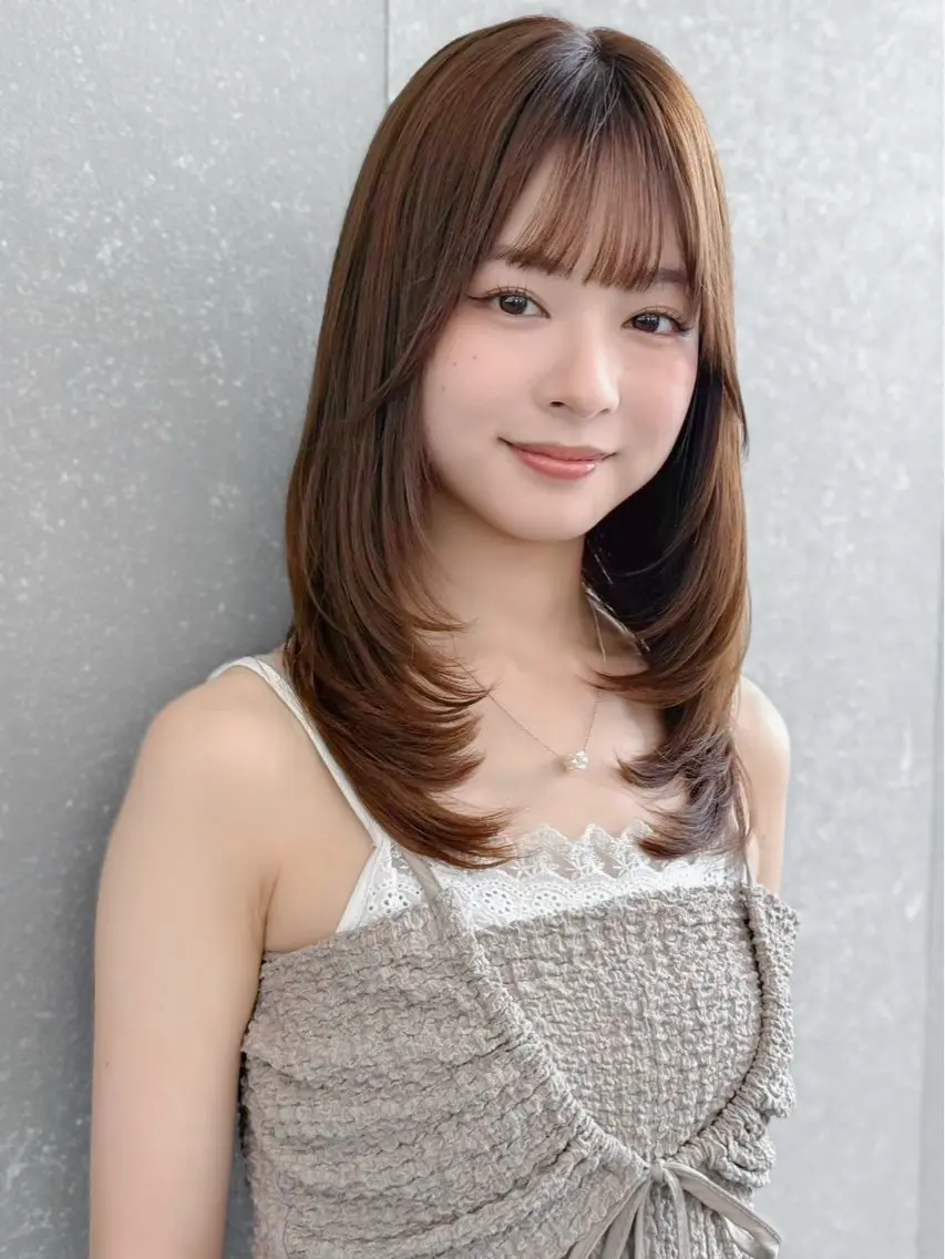 ミディアム カット ヘアカラー トリートメント 久米 春輝のヘアスタイル