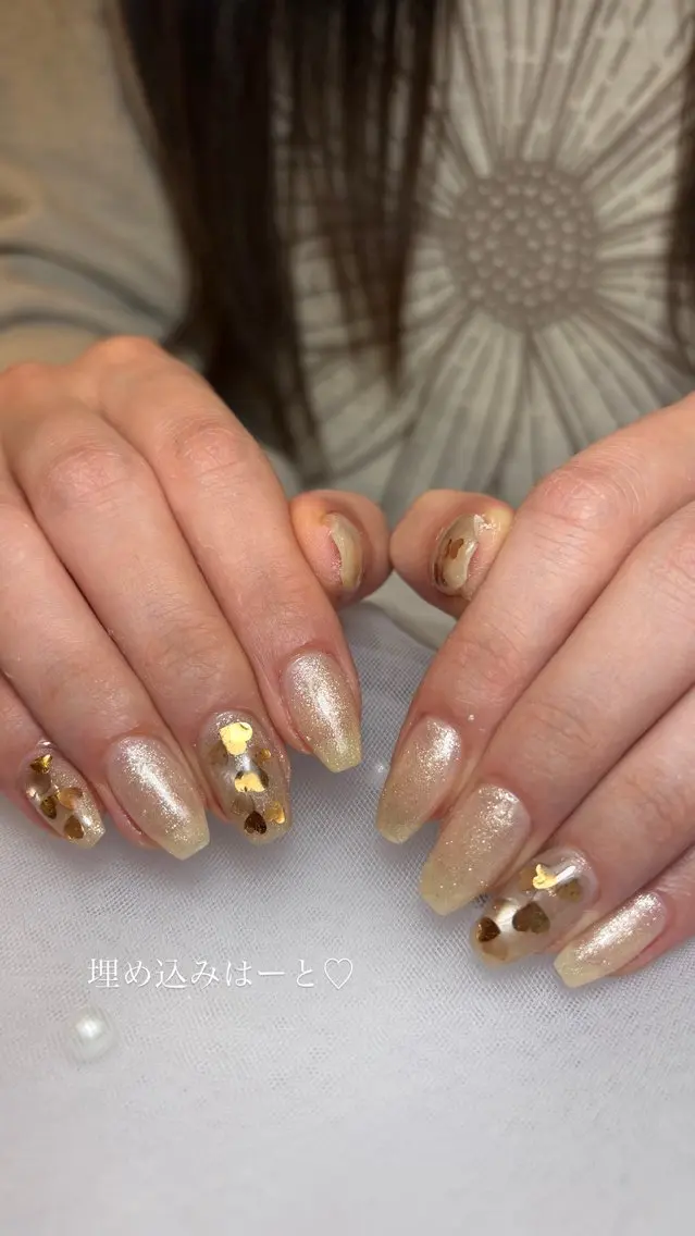 ネイル ハート 🖤マイリー/ 新宿/歌舞伎町🖤のネイルデザイン