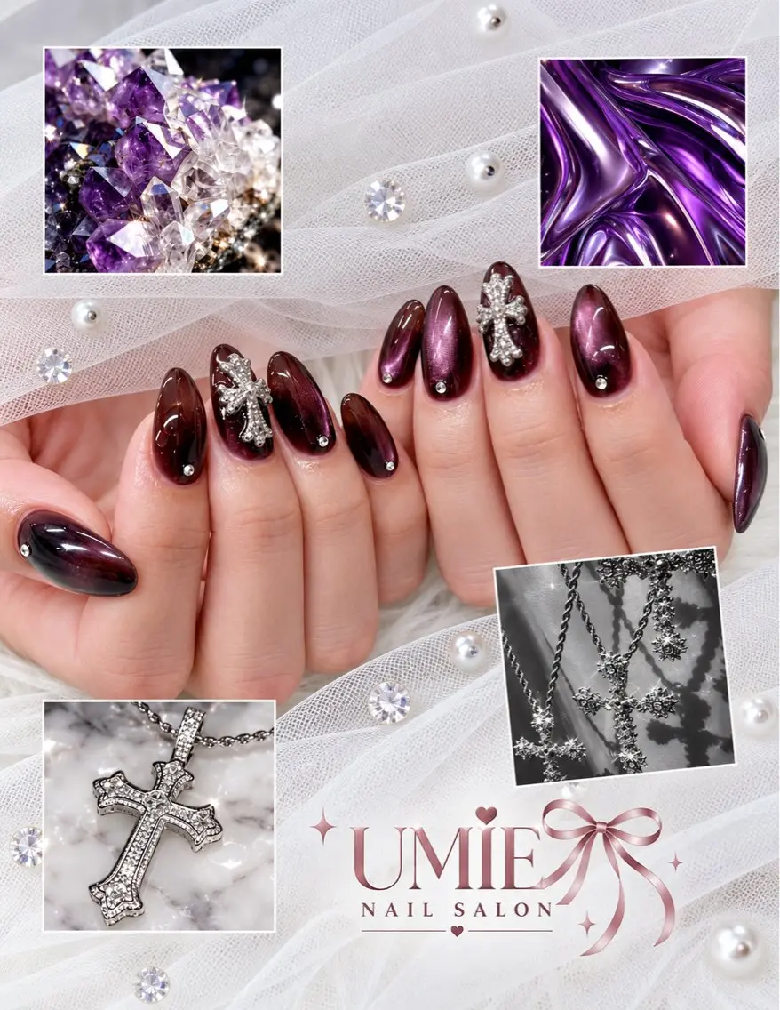 ネイル フットネイル フレンチネイル ジェルネイル ガラスフレンチ マグネットネイル ハンドネイル UMIE NAIL SALONのネイルデザイン