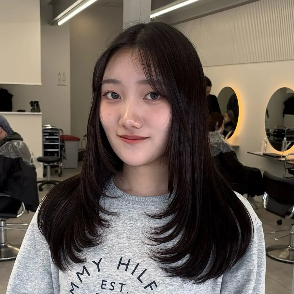 セミロング 顔まわりレイヤー 顔周りカット 韓国風ヘア レイヤーカット 【レイヤー×透明感 カラー】mayaのヘアスタイル