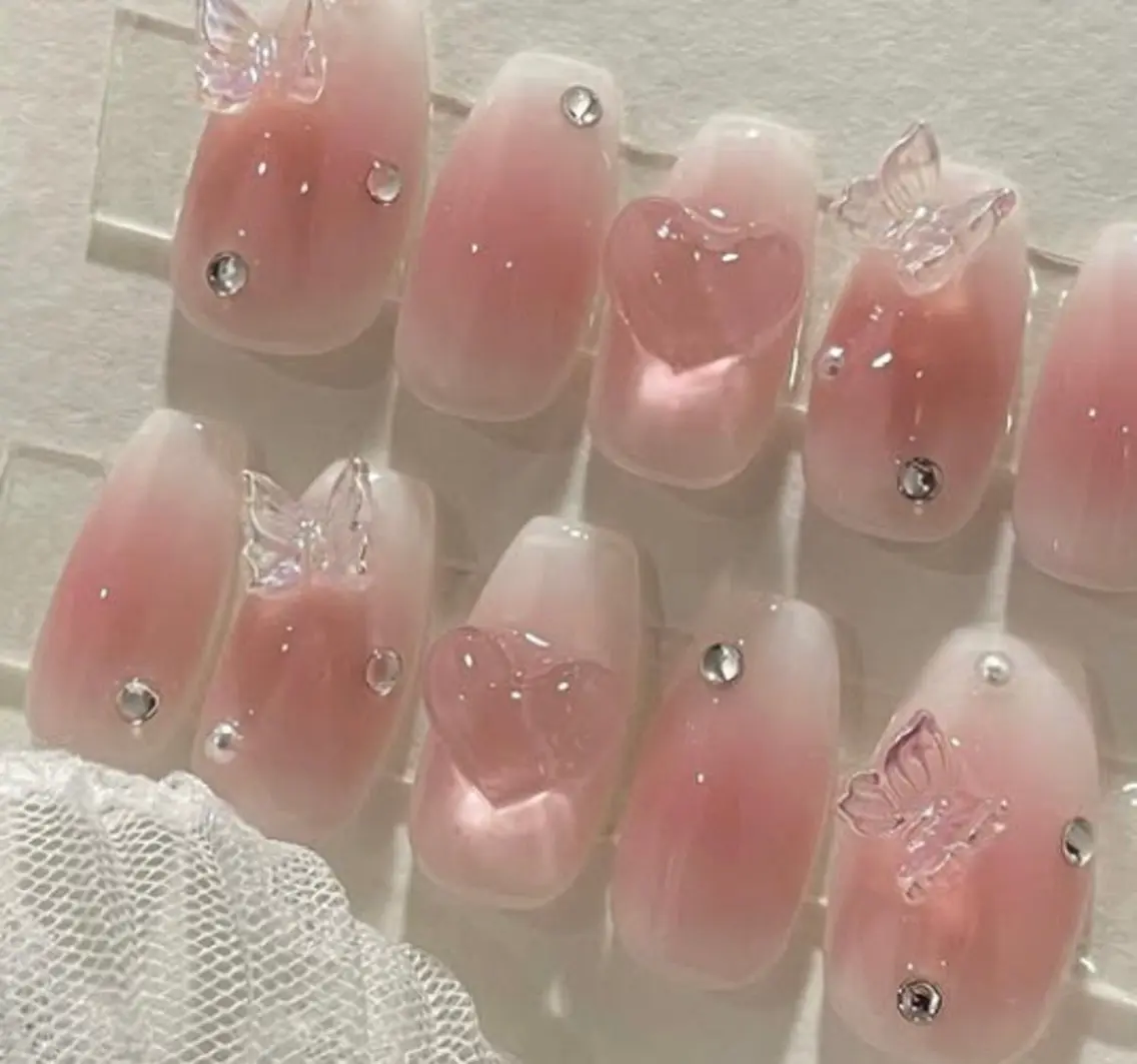 ネイル フレンチネイル ジェルネイル ガラスフレンチ ゴージャス グラデーション 大門浜松町 ネイルのネイルデザイン