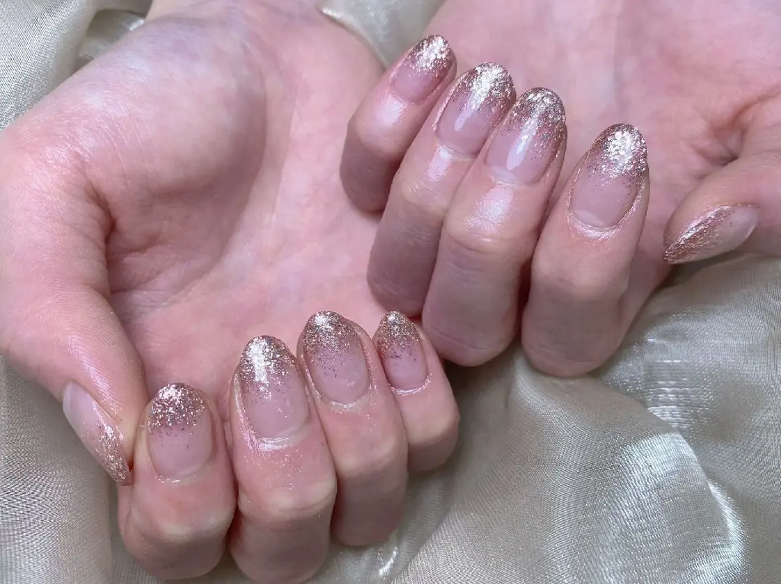 ネイル グラデーション ラメ(グリッター) ラメグラデーション ピンク UM Nail Salonのネイルデザイン