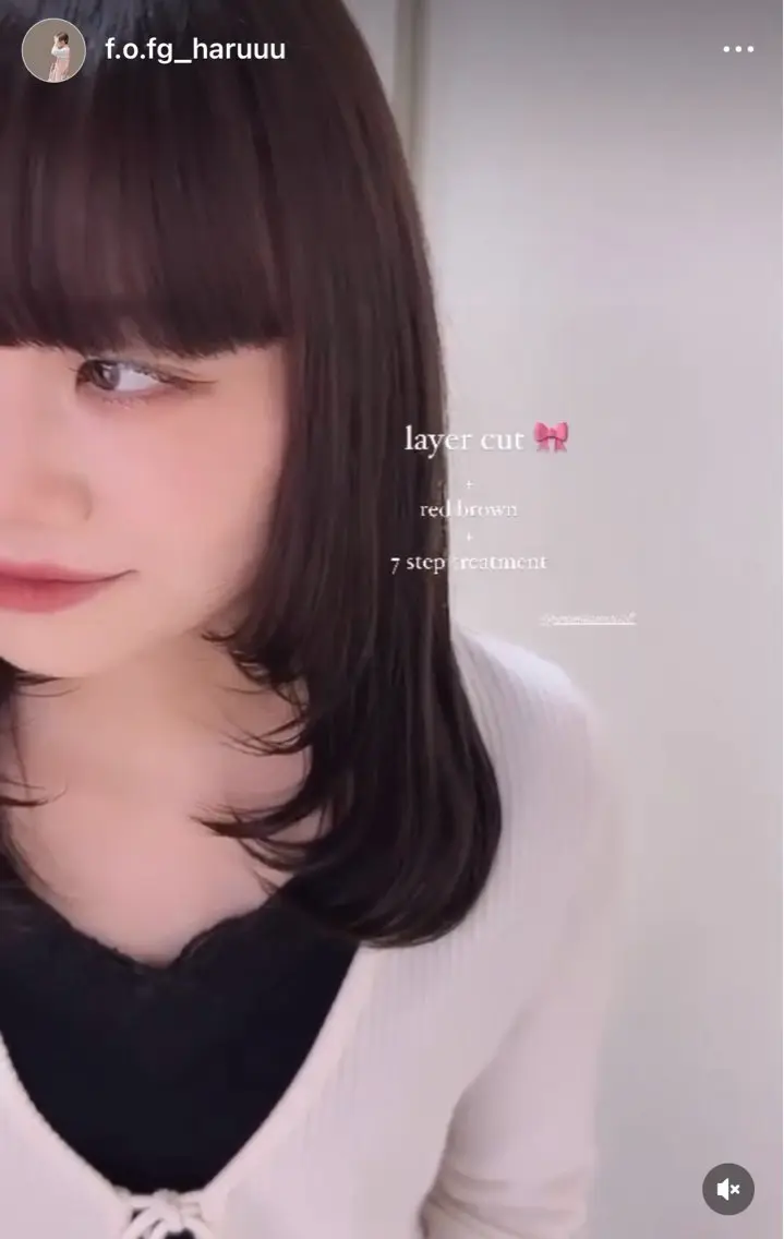 ミディアム カラー ヘアアレンジ カット ヘアカラー トリートメント 東 晴菜のヘアスタイル