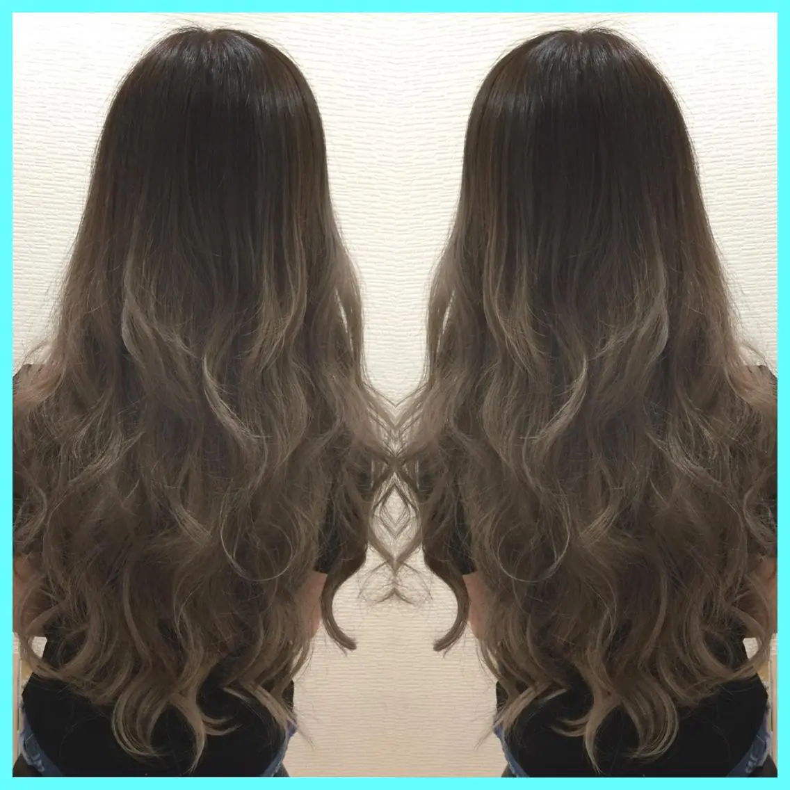 ロング カラー グラデーションカラー カット ヘアカラー エクステ 🫧あ　お🫧 心斎橋のヘアスタイル