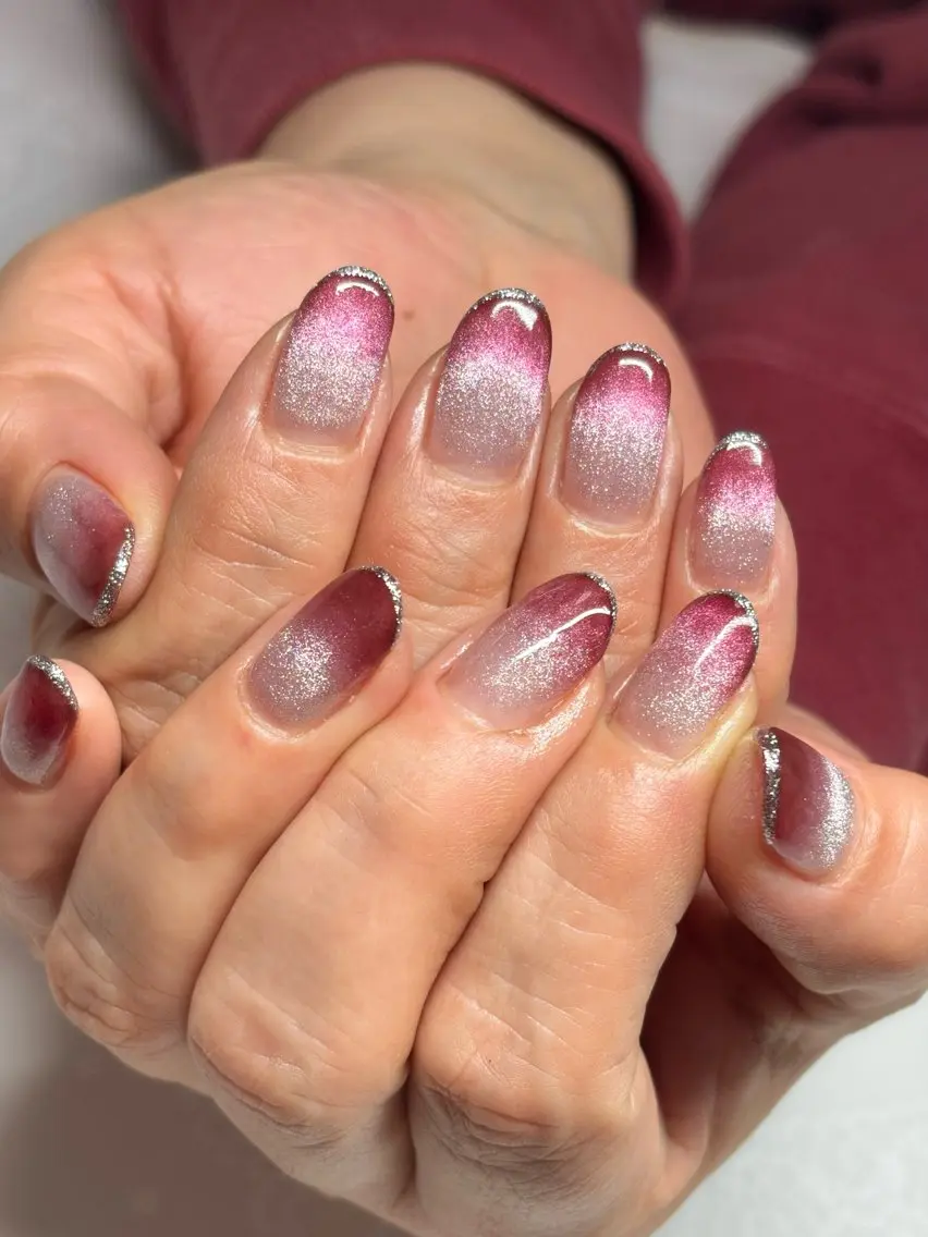 ネイル ジェルネイル グラデーション ラメ(グリッター) マグネットネイル ハンドネイル NAIL DOLCEのネイルデザイン