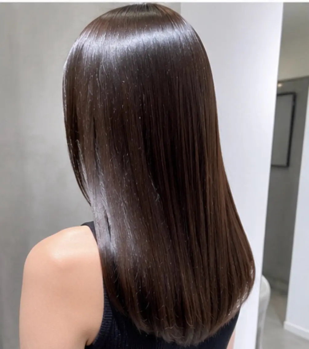 セミロング 表参道/40代以降の ストレート/宮崎のヘアスタイル