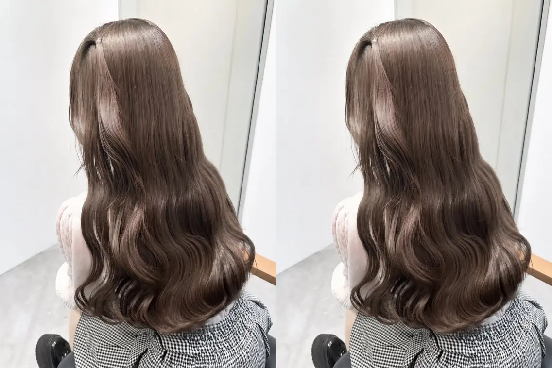 ロング ヘアカラー Rinka🌷🩶 グレージュカラー🫧のヘアスタイル