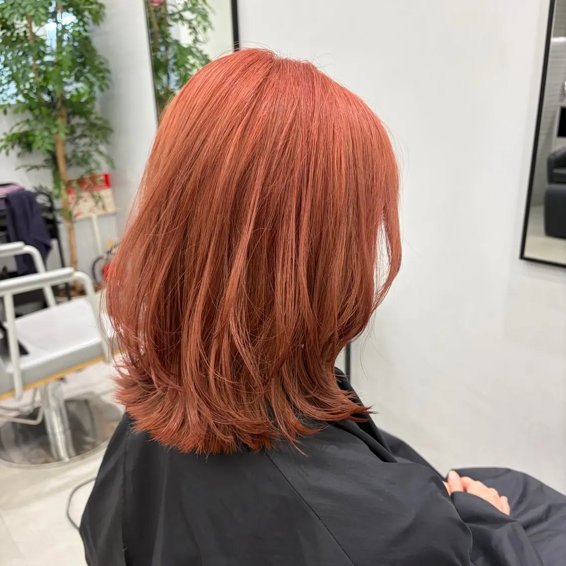 ミディアム カラー ベージュカラー オレンジ オレンジベージュ カット ヘアカラー joule 藤原沙綾のヘアスタイル