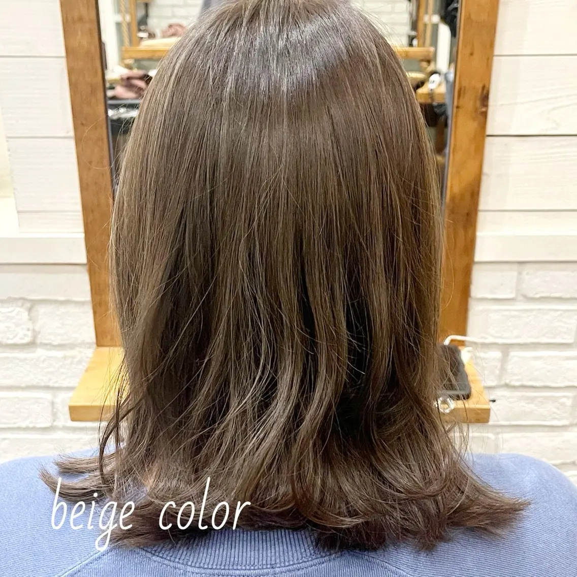 ミディアム カラー ベージュカラー ハイライトカラー ハイライト ヘアカラー 🎀渋谷/ minori🎀のヘアスタイル