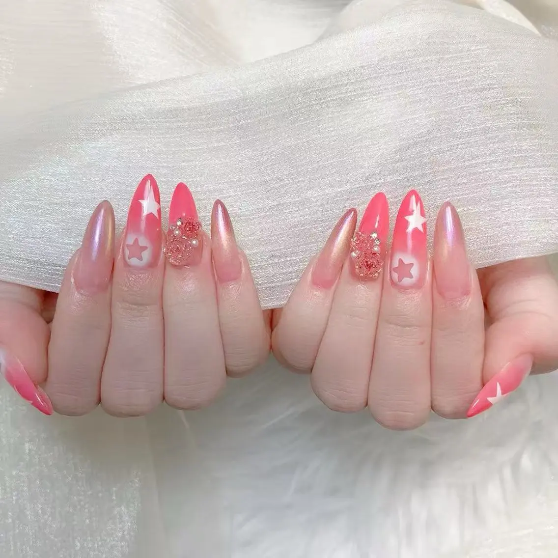 ネイル アニマル柄 チークネイル フラッシュネイル フットネイル フレンチネイル B·U Nail大宮 長さだし専門店のネイルデザイン