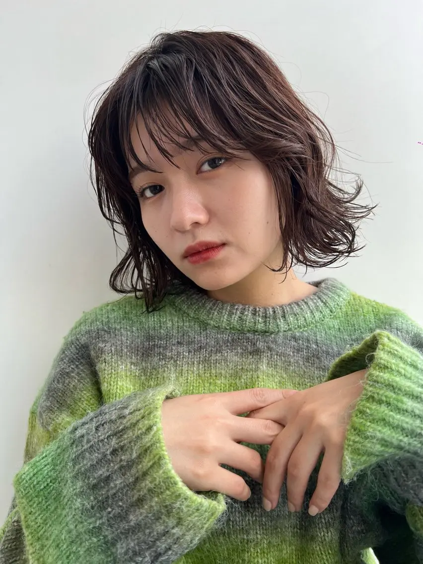 ミディアム カラー カット ヘアカラー 西川 竜誠のヘアスタイル