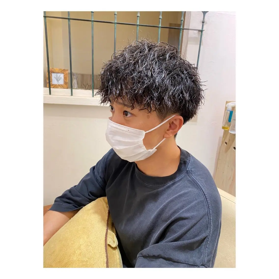 ミディアム パーマ メンズ カット パーマ 菊池大一 溝の口パーマのヘアスタイル