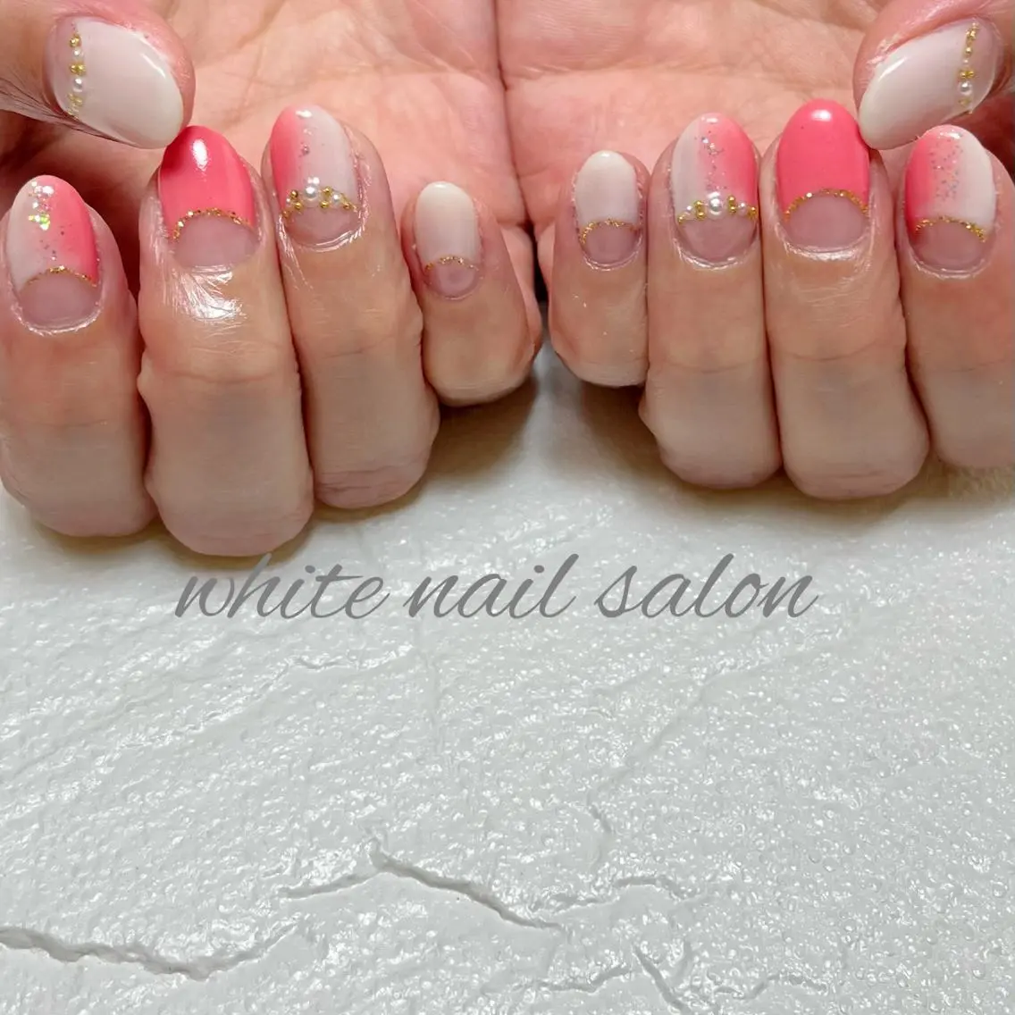 ネイル フットネイル ジェルネイル ハードジェル ラメ(グリッター) 持ち込み ハンドネイル white nail salonのネイルデザイン