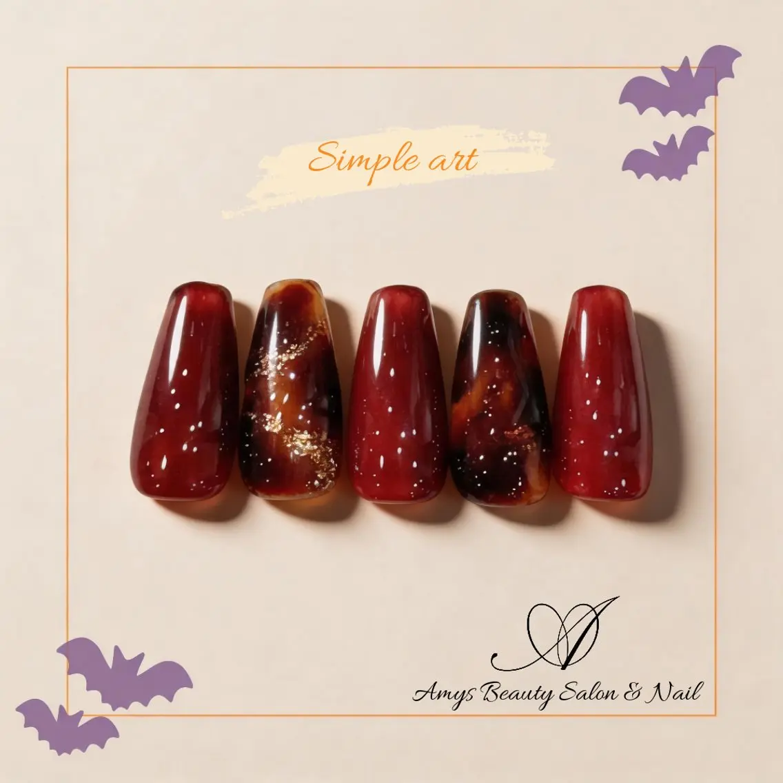 ネイル アートネイル べっ甲ネイル シンプルネイル ハンドネイル ハンドケア Amys nail シヅキのネイルデザイン