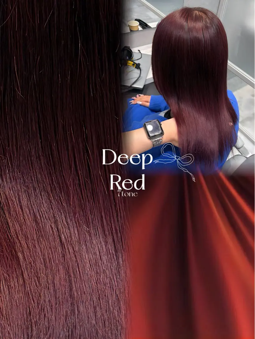 セミロング カラー ブリーチ ブリーチなしカラー レッドカラー カット ヘアカラー トリートメント MAKO/モテ髪/ ハイトーン/赤みなしのヘアスタイル