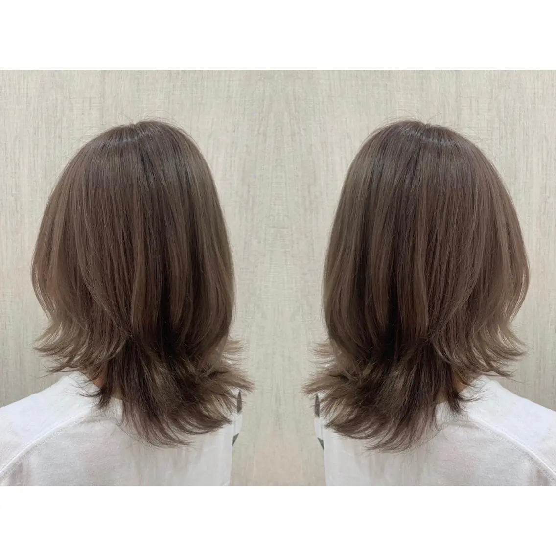 ミディアム カラー カット 🫧透け感⋆艶髪💎 山口アヤカのヘアスタイル