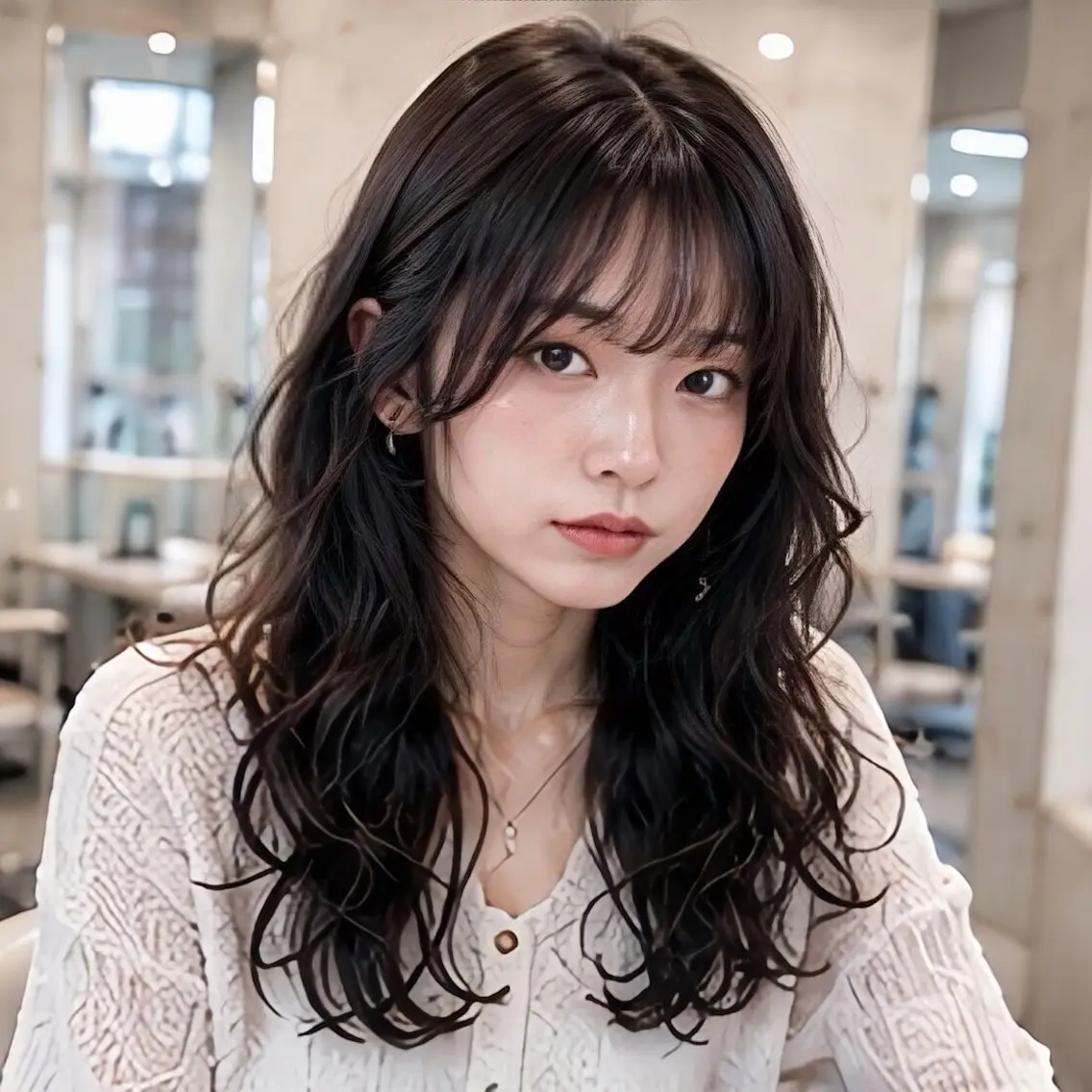 ロング カット レイヤー/顔まわり /縮毛矯正/おばかんのヘアスタイル