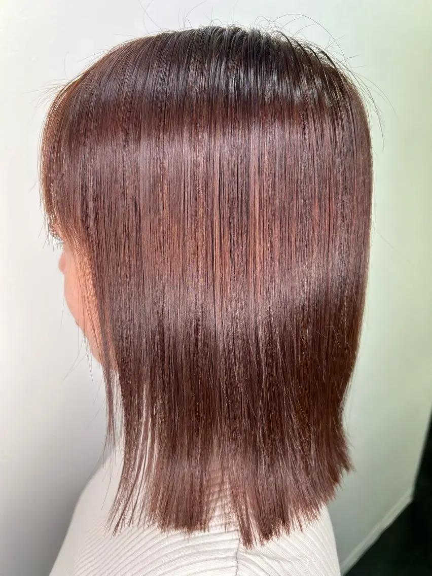 セミロング レッドブラウン 桝田 友美のヘアスタイル