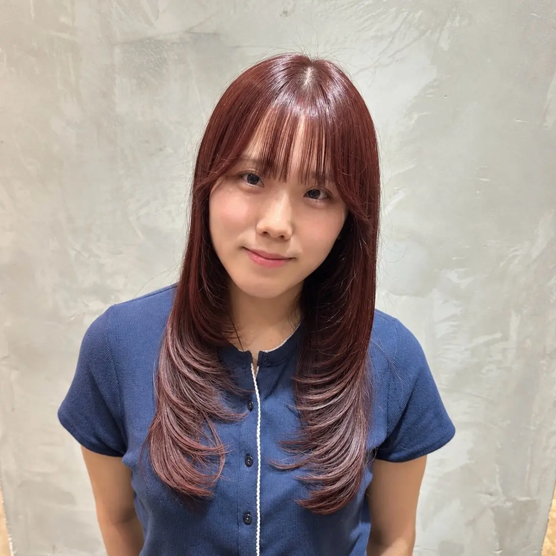 セミロング カラー レイヤーカット カット ヘアカラー トリートメント レイヤーカット/透明 感カラー/遠藤惟斗のヘアスタイル
