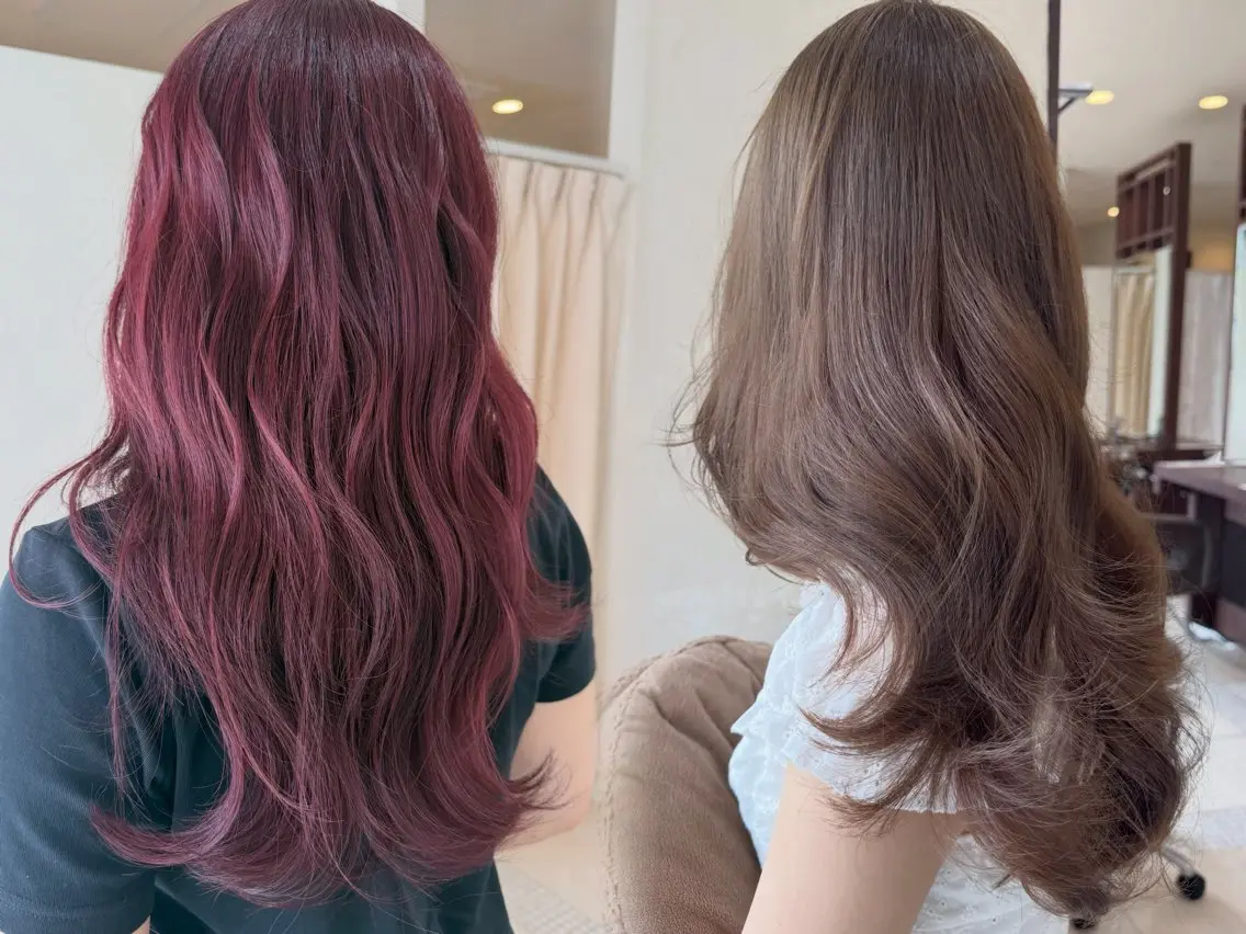 ロング ヘアカラー 🌼.*akane 韓国ヘア♡レイヤー♡のヘアスタイル