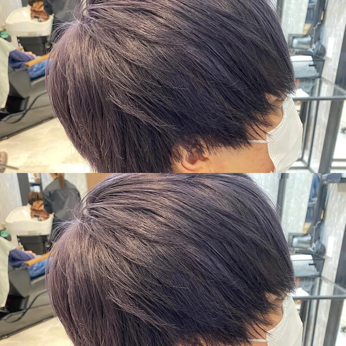 ショート カラー メンズ メンズブリーチ ブリーチ パープルカラー 🤍BLEN 窓🤍のヘアスタイル