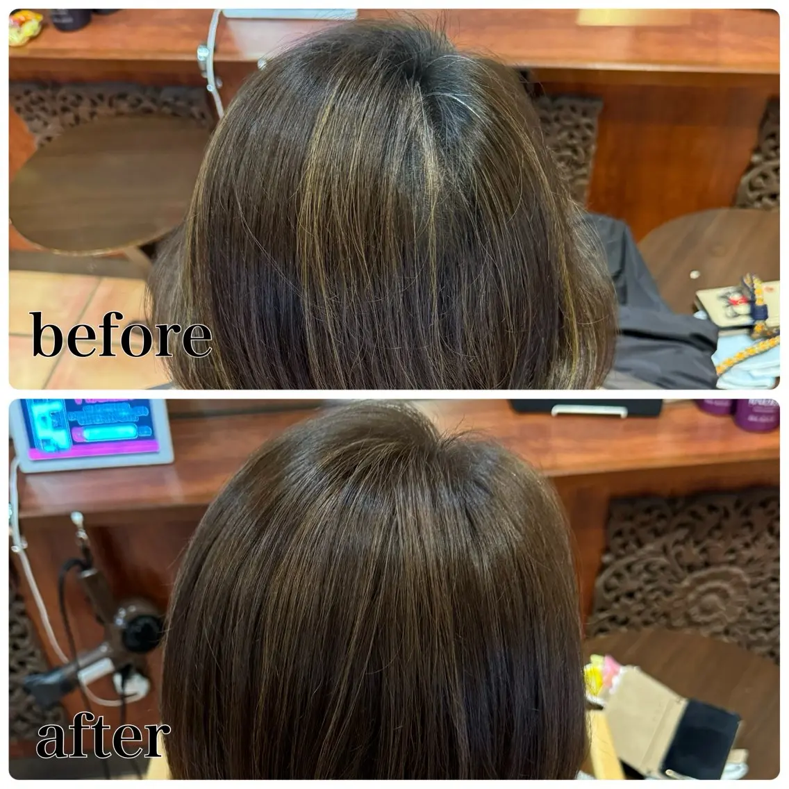 ミディアム ヘアカラー 白髪リメイク JANのヘアスタイル
