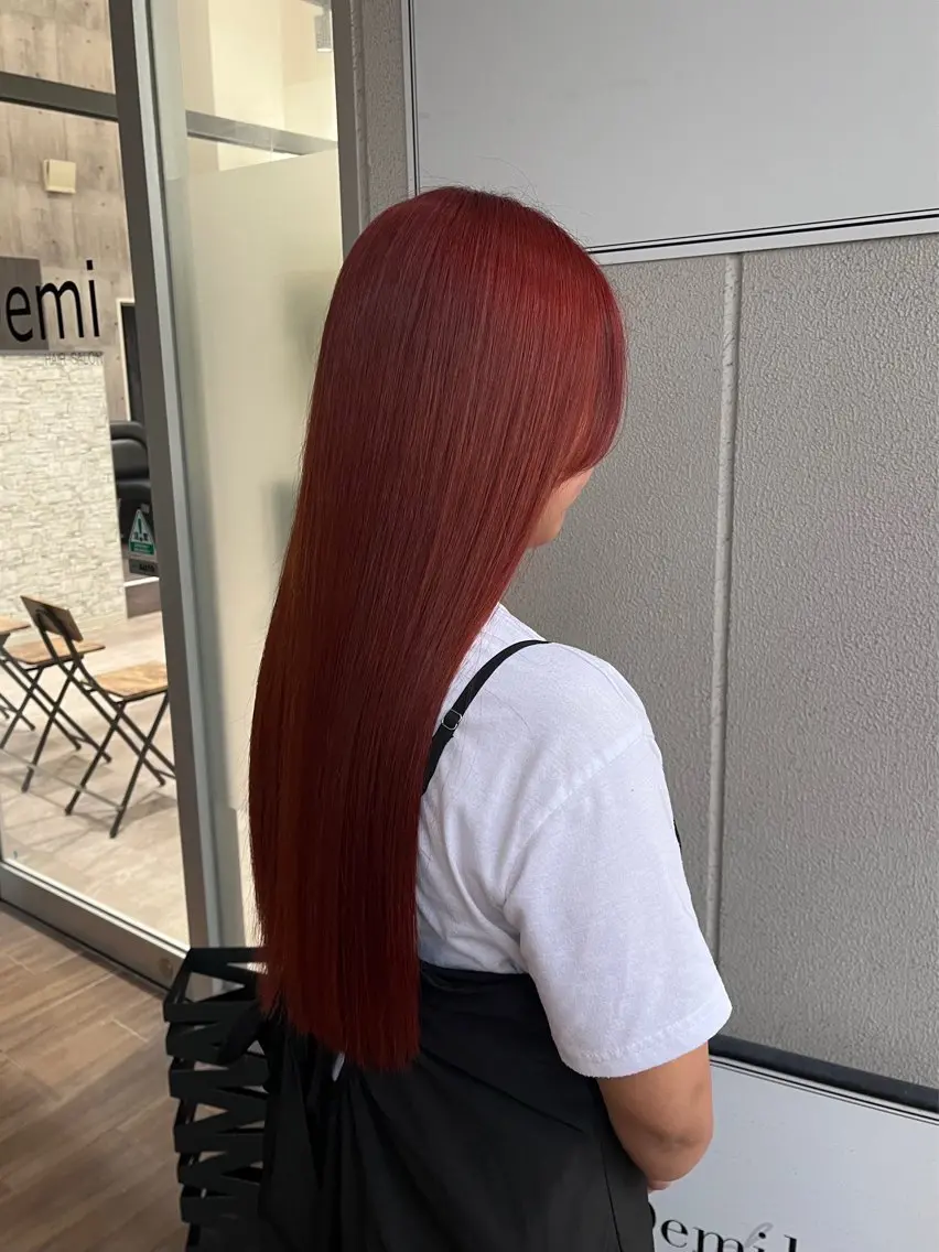ロング カラー オレンジ Demihair もものヘアスタイル