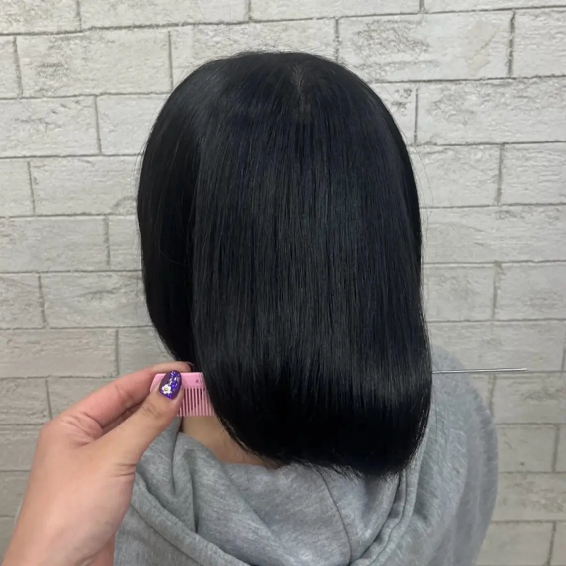 ショート カラー 黒髪 ブリーチ ブルーカラー ブルーブラック ブリーチなしカラー 🫧ハイトーン/ ペールカラー🕊♡雛のヘアスタイル