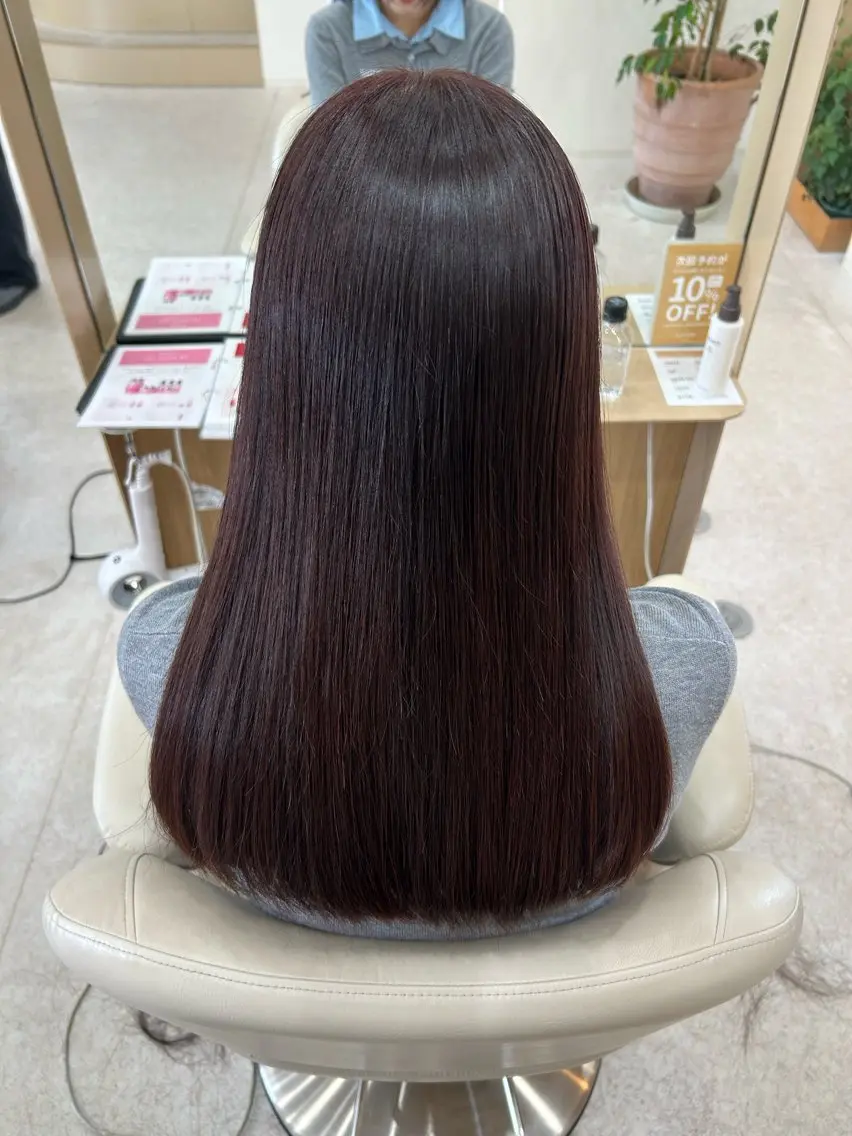 セミロング カラー ヘアカラー トリートメント ベージュ/ダブルカラ ー/松崎/青柳萌果のヘアスタイル