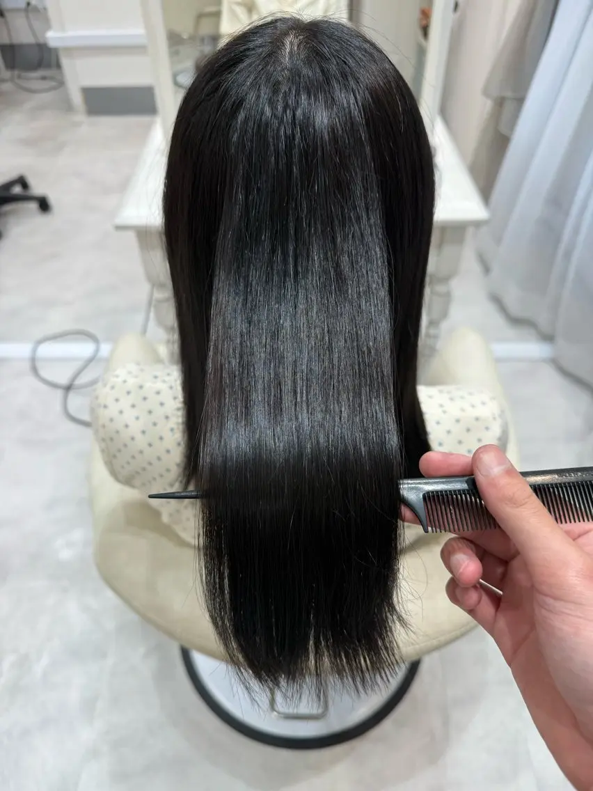 セミロング カット 縮毛矯正 Barrel 天王寺 YUUのヘアスタイル