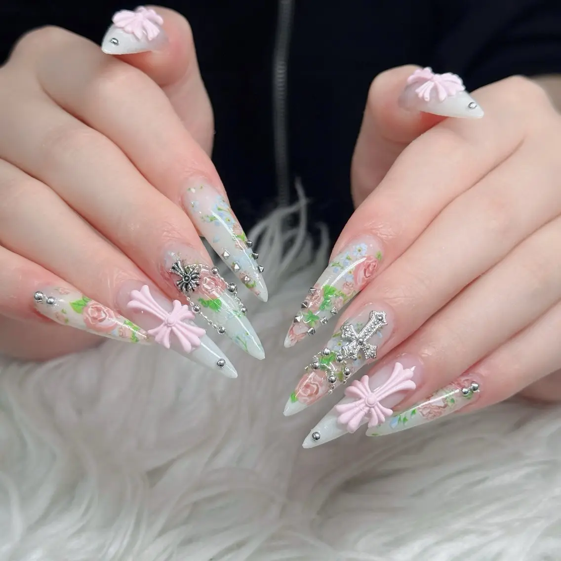 ネイル フットネイル フレンチネイル グラデーション 韓国ネイル ロングネイル ハンドネイル Hani Nail Salonのネイルデザイン