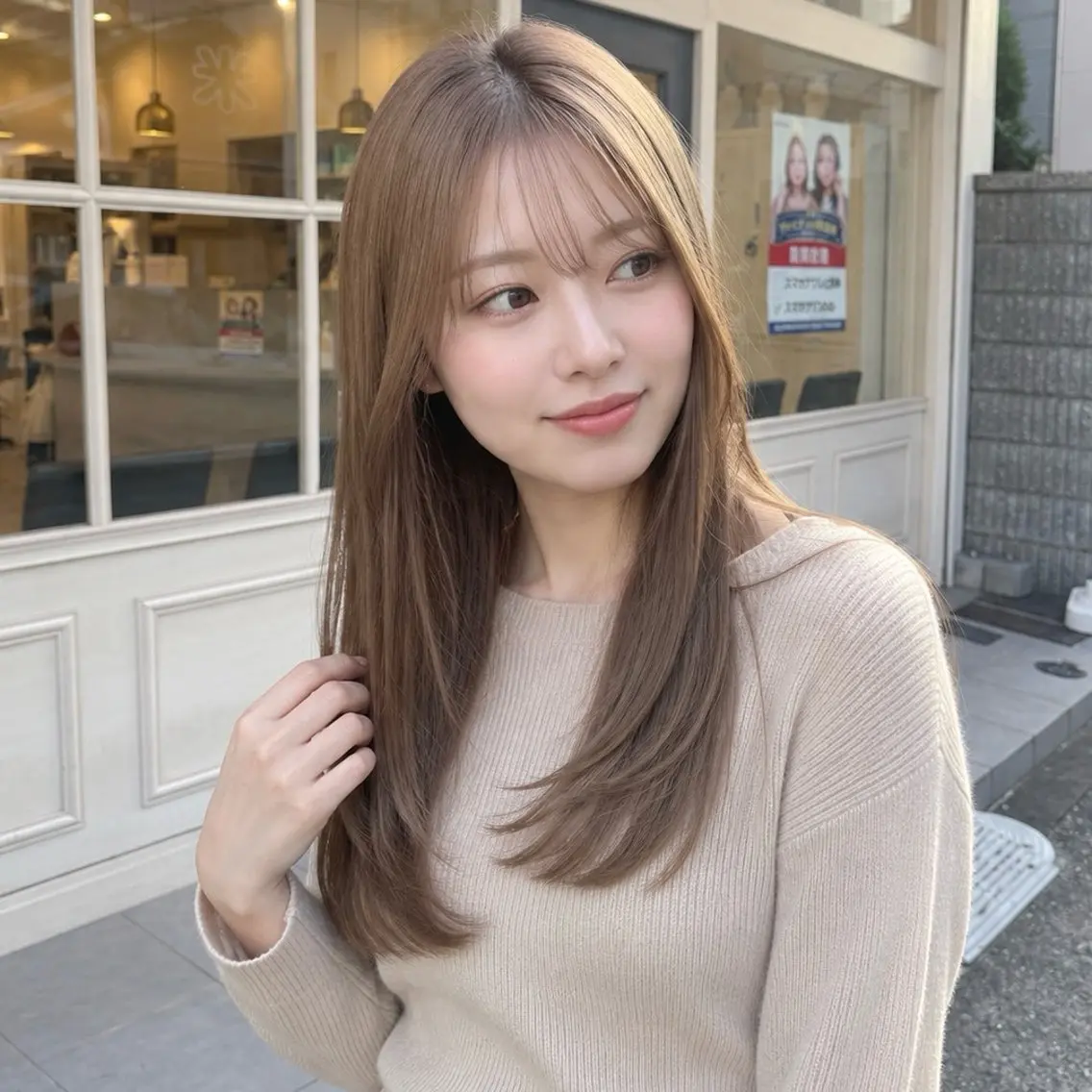 ロング ヘアカラー REON 髪質改善  縮毛矯正のヘアスタイル